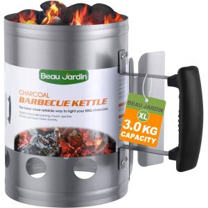 Ulteronixshop-BBQ Allume-Charbon pour BBQ Allume-Cigare chemin&eacute;e Chemin&eacute;e en Barbecues 28 x 18 cm Argent Chemin&eacute;e d'allumage Chemin&eacute;e d'allumage Barbecue Barbecue Briquet Poign&eacute;e de s&eacute;curit&eacute; - Neuf