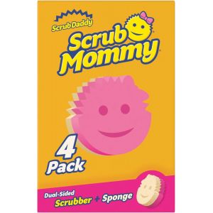 KALANKA-CIF Scrub Mommy Eponge Vaisselle - Eponge Reutilisable Lavable Cuisine et Salle de Bain, Accessoire Maison, R&eacute;cureur Grattante Flextexture, Produits et Accessoires de Nettoyage, Lot de 4 - Neuf