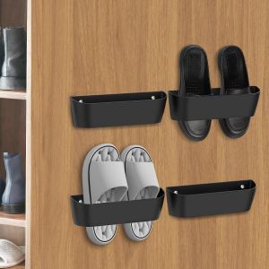 KGABERY-Rangement Chaussure Porte Pour Caravane,Camping-Car,Porte Chaussures Mural Crochets À Chaussures Auto-Adhésifs Ou À Percer 2 Façons D'Installation,Caravane Accessoires Intérieur-Lot De 4 - Neuf