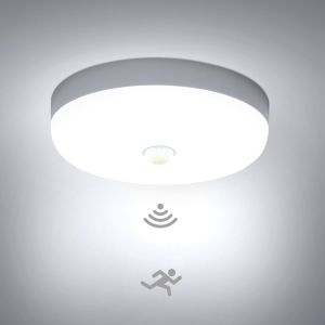 Kal-Plafonnier Led Detecteur De Mouvement 15w, Lampe Plafond Avec Capteur Intérieur, Ip56 Luminaire Plafonnier Automatique, Pour Hublot, Couloir Et Cave, 220v Motion Sensor Rond Ceiling Lights Indoor - Neuf