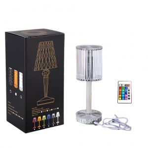 Hjlian Lampe De Table Tactile En Cristal Rechargeable, 16 Couleurs Changeantes, Lampe De Chevet Rvb Decorative Pour Chambre A Coucher Et Salon - Neuf