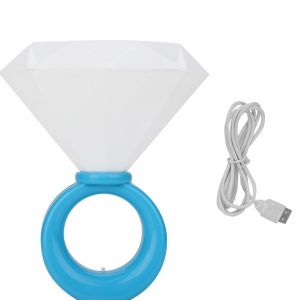 HJLIAN Lampe LED USB en forme d'anneau de diamant, veilleuse romantique pour la maison, le bar, le cafe, la decoration de mariage, bleu - Neuf