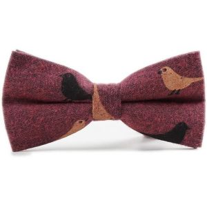 Rouge Hommes Pré-Cravate N?ud Papillon Casual Smoking Nouveauté Imprimé Toile De Coton Bowties Réglable - Neuf