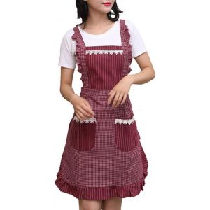 Tablier Mignon Pour Femme Avec Poches, Tablier De Cuisine Confortable, Parfait Pour Le Café, La Pâtisserie, Le Jardinage, La Cuisine. - Neuf