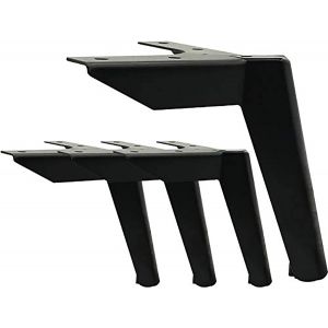 4 Packs Pieds de Meuble,Pieds de Table en Métal,15cm Noir Pieds de Meubles,pour Table TV,Pied de Table Basse,Armoire,Canapé lit et Autres. - Neuf