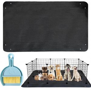 Chenquansarl-Tapis De Cage Pour Cochon D'inde Avec Ensemble D'outils De Nettoyage, Tapis Imperméable Réutilisable Lavable Pour Petits Animaux, 150 X 100 Cm, Noir - Neuf