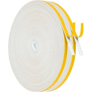 WAYI-Joint Adhésif Isolation Fenêtre-Joint Porte Entrée En Mousse Caoutchouc 6Mm(L) X 1.5Mm(H) X 20M(L)-Anti Froid Et Isolation Du Bruit-Antichoc Pour Coin De Placard, Blanc - Neuf