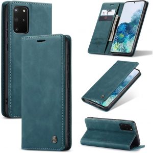 Maa-Coque Samsung S20 Plus Housse Antichoc En Cuir Pu Premium Fentes Cartes Etui Pochette De Portefeuille Avec Fonction Support Case À Rabat Housse Pour Samsung Galaxy S20 Plus 5g - Bleu Vert - Neuf