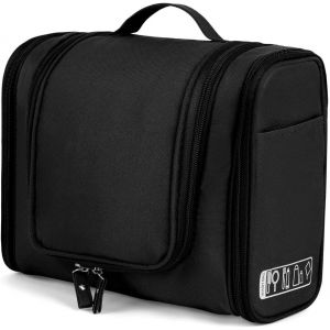 MAA-Trousse de Toilette, Pliable Grande Trousse de Toilette Voyage, Cosmétique Sac Organisateur, Trousse de Voyage Imperméable Toilette Accessoires avec de Crochet à Suspendre - Neuf