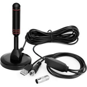 Antenne Tv Intérieur Puissante, Antenne Tnt Dvb-T/Dtmb, 4K 1080P, Antenne Tige Numérique Avec Amplificateur De Signal Booster Et 4M Câble Coaxial - Neuf