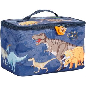Lunch Box Enfant Imprimé Dinosaures Bleu - Sac Isotherme Repas Léger Lavable Ecole Primaire Maternelle - Boite A Gouter Portable Camping Pique Nique Voyage Garçon - 15X23X15Cm (Dinosaure) - Neuf