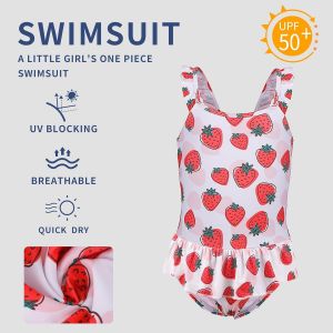 Maillot De Bain Fille Maillot De Natation Une Pièce Enfant Anti Uv Bikini De Plage/Piscine Pour Enfant 2 7 Ans - Neuf