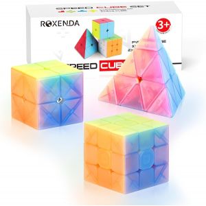 Cube de Vitesse 2X2 3X3 Pyramid Cube Speed Cube Sticker Cube Magique Facile &agrave; Tourner et &agrave; Lisser (Gel&eacute;e) - Neuf
