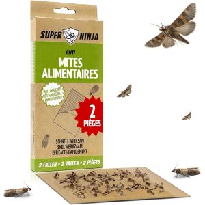 Ninja Anti Mites Alimentaires - Pack de 2, Pi&iquest;&iquest;ges Tr&iquest;&iquest;s Efficaces avec Ph&iquest;&iquest;romone Attractif, Id&iquest;&iquest;al pour Cuisine, Placards & Stockage, Protection 3 Mois - Neuf