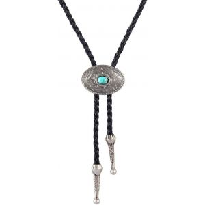 Trahoo-Bolo Cravate Cowboy Collier Ras Du Cou En Cuir Avec Pendentif Turquoise Vintage Pour Femmes Et Hommes - Neuf