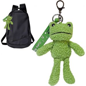 KAL-Porte-Clés En Peluche Grenouille, Porte-Clés Animal Mignon Vert, Pendentif De Sac Caricature, Porte-Clés Y2K Pour Sacs À Dos, Sacs, Vert, L - Neuf