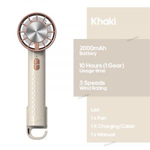 KINSCOTER-Ventilateur portatif à grande puissance éolienne Ventilateur de bureau à circulation Refroidisseur personnel Ventilateur à main avec semi-conducteur Refroidissement par la gl - Khaki - Neuf