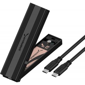 WQS-Boitier SSD NVMe M.2, Adaptateur SSD M2 USB 3.2 Gen2 10Gbps, Boitier NVMe Externe en Aluminium Durable pour PCIe, M.2 SATA, M Key/M+B Key 2230/2242/2260/2280, Adaptateur USB (EC-SNVE) - Neuf