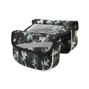 Sacoche De Cadre De V&eacute;lo Pochette De Cyclisme &Agrave; D&eacute;gagement Rapide Sacoche De Tube Avant (Vert Camouflage) - Neuf