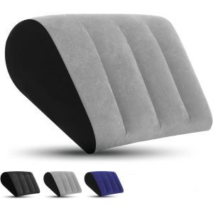 Coussin De Releve Jambe Gonflable Ajustable - Oreiller Portable Et Étanche Pour Soutien Lombaire Et Élévation Des Jambes, Utilisation À La Maison, Au Lit, Au Bureau, En Voyage Et À La Plage (Gris) - Neuf