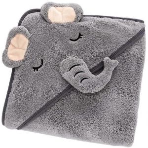 Couverture &Agrave; Capuche Pour B&eacute;b&eacute; &iquest; Couverture En Velours Corail Ultra Douce Avec Motif Animal Mignon &iquest; Couverture &Agrave; Capuche Pour B&eacute;b&eacute;s Gar&ccedil;ons Et Filles (&Eacute;l&eacute;phant) - Neuf