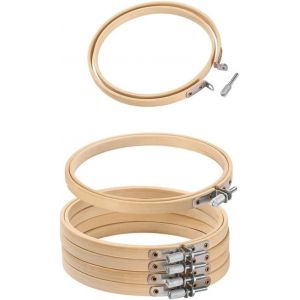 Mevronisshop-Lot De 6 Cerceaux &Agrave; Broder En Bois De Bambou - 15 Cm - Cadre &Agrave; Broder En Bois - Anneau De Broderie Au Point De Croix Pour Bricolage, Broderie, Artisanat, Couture - Neuf