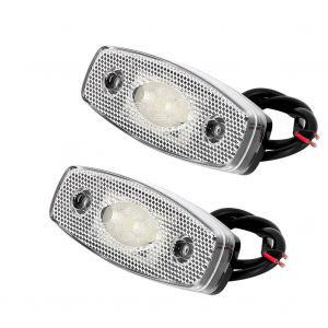 Lot de 2 feux lateraux de camion a 3 LED respectueux de l'environnement, en forme de bateau, 2,4 W, 10 a 30 V - Neuf