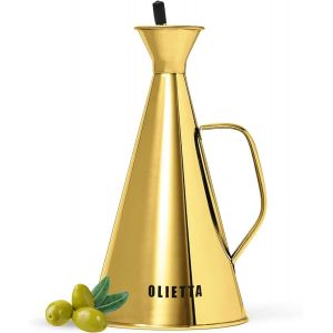 Bhhbb-Bouteille À Huile Ou Vinaigre Avec Bec Verseur Anti-Gouttes En Or Acier Inoxydable 250 Ml 0,25 Litre U2013 Idéal Pour Verser L`Huile D`Olive Et Autres Liquides U2013 Étanche, Facile À Nettoye - Neuf