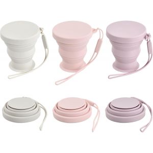 3 Pcs Tasse De Voyage Pliable Portables Verre Pliable 180Ml R&eacute;utilisables Gobelet R&eacute;tractable Tasse &Agrave; Caf&eacute; En Silicone Avec Couvercle Pour Le Camping Randonn&eacute;e Pique-Nique - Neuf