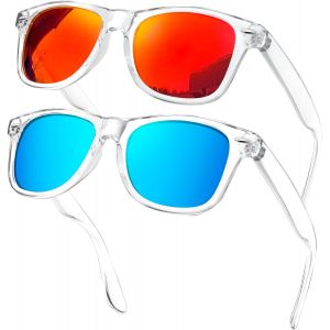 Kathlelxh-Lunettes De Soleil Polarisées Homme Et Femme Retro, 2 Paires Mode Vintage Lunettes De Soleil Carrées Classiques Uv400 Pour Pêche Conduire Voyager[H65] - Neuf