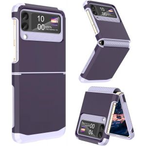 Conçu Pour Galaxy Z Flip 4 Avec Charnière De Protection Pour Samsung Flip 4 Coque De Protection Intégrale Résistante Aux Chocs Pour Z Flip 4 5g (2023) - Violet - Neuf