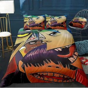 Parure De Lit Hip-Hogorillaz, Housse De Couette Pour Lit Double, Motif Groupe De Musique Gorillaz, Housse De Couette Pour Lit Double, Motif Dessin Anime, Pour Enfants, Pour La Maison - Neuf