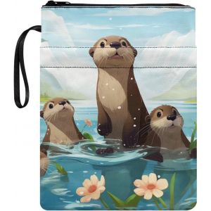 Housse De Protection Rigide Avec Fermeture Éclair Pour Livre De Poche Motif Loutre - Neuf