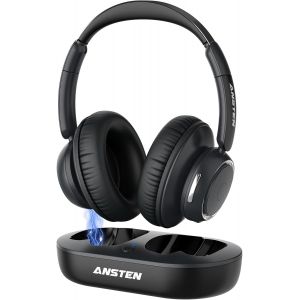 MEVRONISSHOP-Casque TV sans Fil pour Television, 35 Heures d'autonomie, Casque sans Fil pour TV avec Station de Charge, Pas De Retard Audio - Neuf