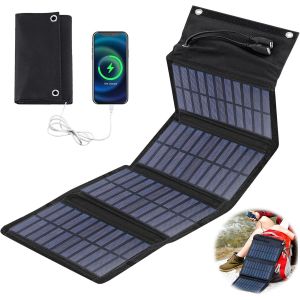 Cmjaagur-Panneau Solaire Portable10w - Chargeur Solaire Pliable 5v 2usb Monocristallin Panneau Solaire Étanche, Camping Chargeur Solaire Pour Telephone, Activités En Plein Air, Camping, Rand[M2266] - Neuf