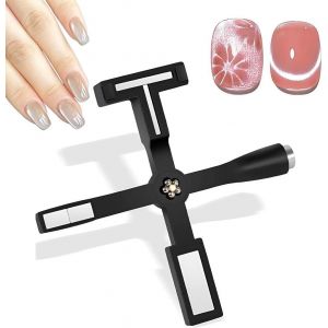 Amélioré 5 En 1 Multi Fonctions Stylo Avec Housse De Protection En Silicone,Cat Eye,Pour Vernis À Ongles,Outil Magnétique Puissant Pour Nail Art,Art Des Ongles (Couleur) - Neuf