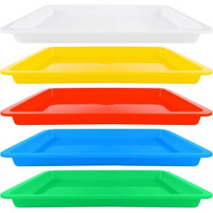 Meimie-Lot De 5 Plateaux D'art En Plastiquemulticolores Empilables Pour Travauxmanuels,Bijoux,Projets De Bricolage,Peinture,Perles,Fournitures D'organisation¿28 X 21 X 3 Cm - Neuf