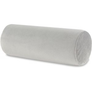 Trahoo-Coussin Traversin Genoux Et Cervical Pour Dormir 40x15 Cm - Oreiller Boudin De Yoga Cervicales Et Corps Coussins En Mousse Et Housse En Velours Gris - Neuf