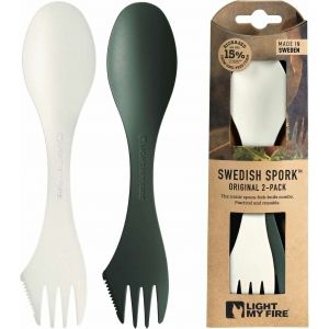 Ytfhg-Swedish Spork Original - Fourchette Cuillère De Camping - Couvert De Camping 3-En-1 - Couteau Et Fourchette-Cuillère Réutilisables - Couvert Multi Fonction Sans Bpa (2pack Sagegreen/Cream) - Neuf