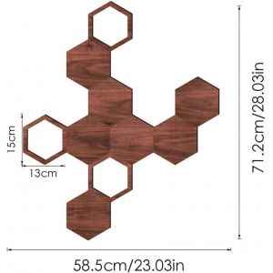 Lot De 10 Autocollants Muraux Hexagonaux En Bois Amovibles Pour Bricolage,D&eacute;coration Murale Hexagonale 3D Pour Bureau,Salon,Chambre &Agrave; Coucher,D&eacute;coration Murale D'Int&eacute;rieur - Neuf