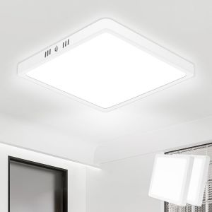 KAL-Plafonnier Led 18W 1800Lm 6500K, Plafonnier Salle De Bain Ip44 Carré Luminaire Plafonnier Plat Blanc Froid, Pilote Inclus. Pour Salle De Bain Chambre Salon Cuisine Couloir Bureau Ø22Cm - Neuf