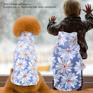 Hjlian Pyjama Pour Petit Chien, Combinaison A Noud Et Fleurs, Vetements De Nuit Pour Chiot, Bleu, Violet, Taille Xxl - Neuf
