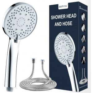 KAL-Pommeau De Douche Haute Pression Avec Tuyau, Pommeau De Douche Avec Tuyau De 1,5 Mètre, Offrant 5 Modes De Pulvérisation Pomme De Douche - Neuf