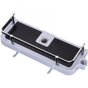 Douche Porte Savon Douche Étagère Salle De Bain Rangement Douche sans Percage avec Porte Savon Douche, Crochets et Porte Serviette Murale Antirouille Auto-adhésif Support Blanc 24MM-25MM (1 PC) - Neuf