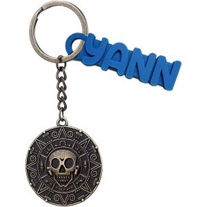 Kal-Porte-Cl&eacute;s Pirate, Avec Ou Sans Pr&eacute;nom, T&ecirc;te De Mort, Squelette, Azt&egrave;que, Personnalisable, Cadeau Pour Homme Ou Femme, Bijou De Sac - Neuf