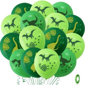 Dinosaure Ballon 42 Pcs,Dinosaures Decoration Anniversaire Enfants,Jungle Ballon En Latex 12 Pouces,Dinosaure F&ecirc;te Deco,Dino Anniversaire Set Pour Gar&ccedil;on Fille,Safari Ballons H&eacute;lium - Neuf