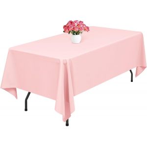 Mevronisshop-1 Paquet De Nappes En Polyester Rose, 153 X 260 Cm Pour Rose Nappe Rectangulaire De 1,8 M, Lavables Et R&eacute;utilisables, R&eacute;sistantes Aux Taches Et Aux Plis, Pour F&ecirc;te De Mariage Restaurant - Neuf