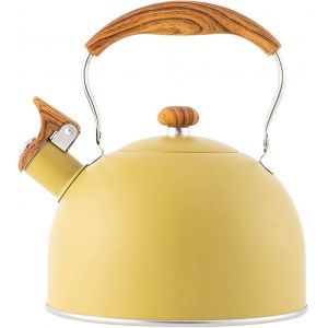 Bouilloire &Agrave; Sifflet Pour Plaque De Cuisson, 2,5 L, En Acier Inoxydable Avec Poign&eacute;e Pliable Ergonomique. - Neuf