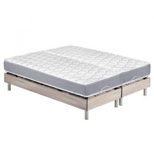 Ensemble relaxation - EBAC LITERIE - S73 - Matelas mousse Wave - 2x80x200 - Ch&ecirc;ne clair - Neuf