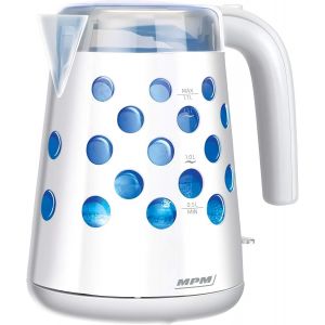 Mcz-86 Bouilloire &Eacute;lectrique 1,7 L, R&eacute;cipient En Plastique Sans Bpa, Sans Fil 360&deg;, Arr&ecirc;t Automatique, Int&eacute;rieur &Eacute;clair&eacute;, Blanc, 2200W - Neuf